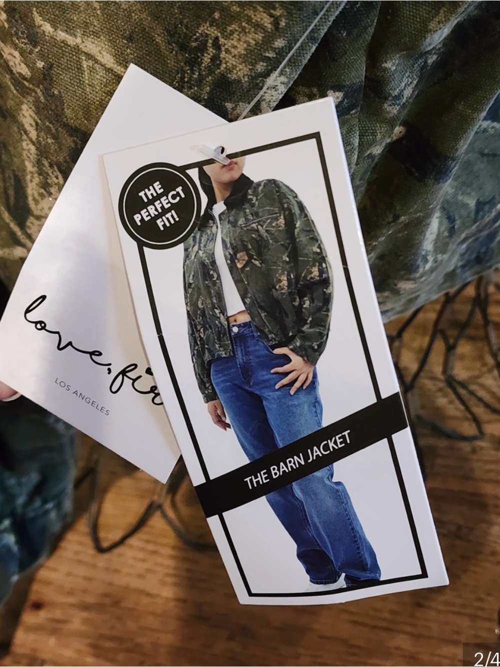 love, Fire Camouflage Barn Jacket - Olive Green Camo medium